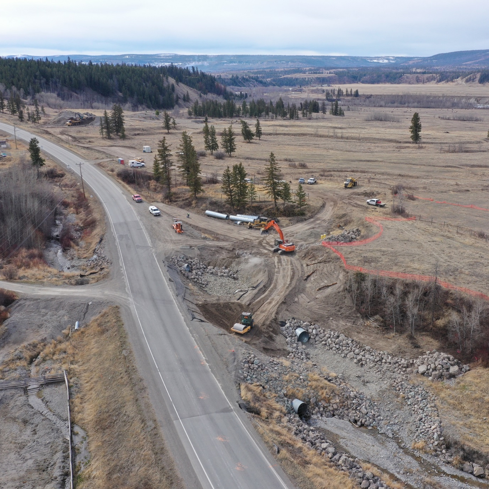 Dawson Road Maintenance replacing a culvert at Zenzaco